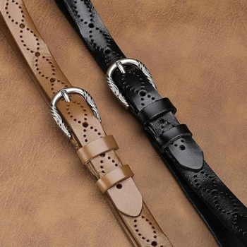 Belt with Openwork Alloy Buckle