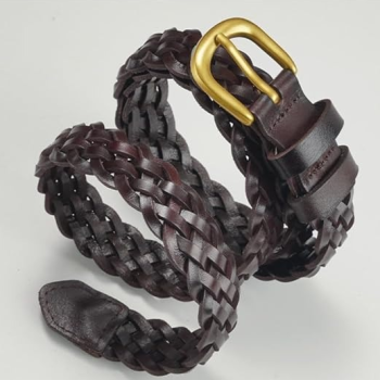 Women Top-Grain Cowhide Woven Belt